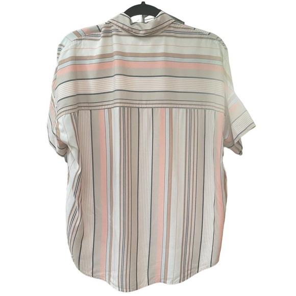 Madewell Courier Aldwin Striped Short Sleeve Oversized Button Up Top -Size Small - Picture 13 of 14